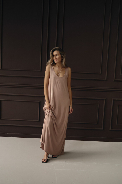 Платье майка из вискозы coffee