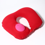 Подушка для шеи дорожная, надувная, с насосом, 47 × 27 см, картонная коробка, цвет МИКС