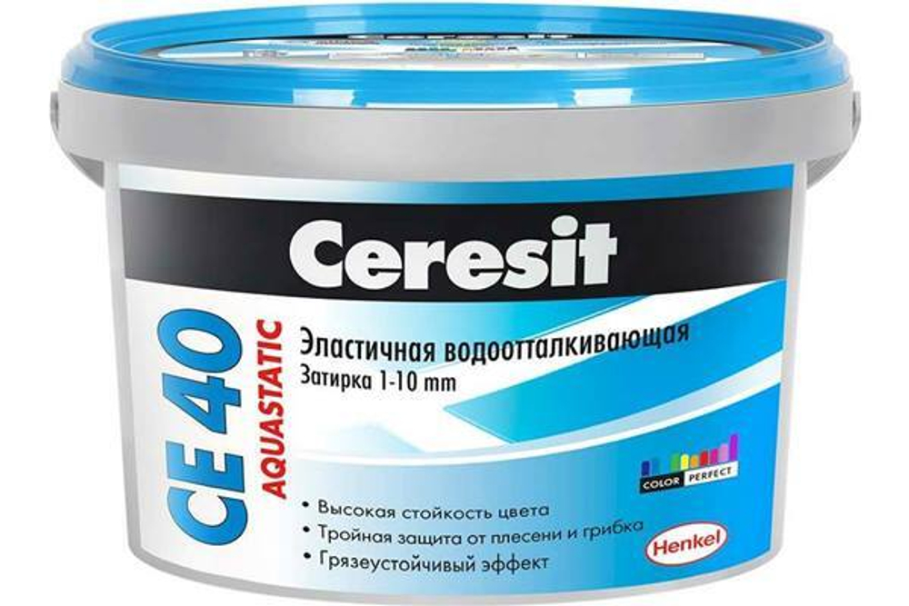 Церезит CE 40/2 Затирка эласт. водоотталк. противогр. (белый 01) (2 кг)