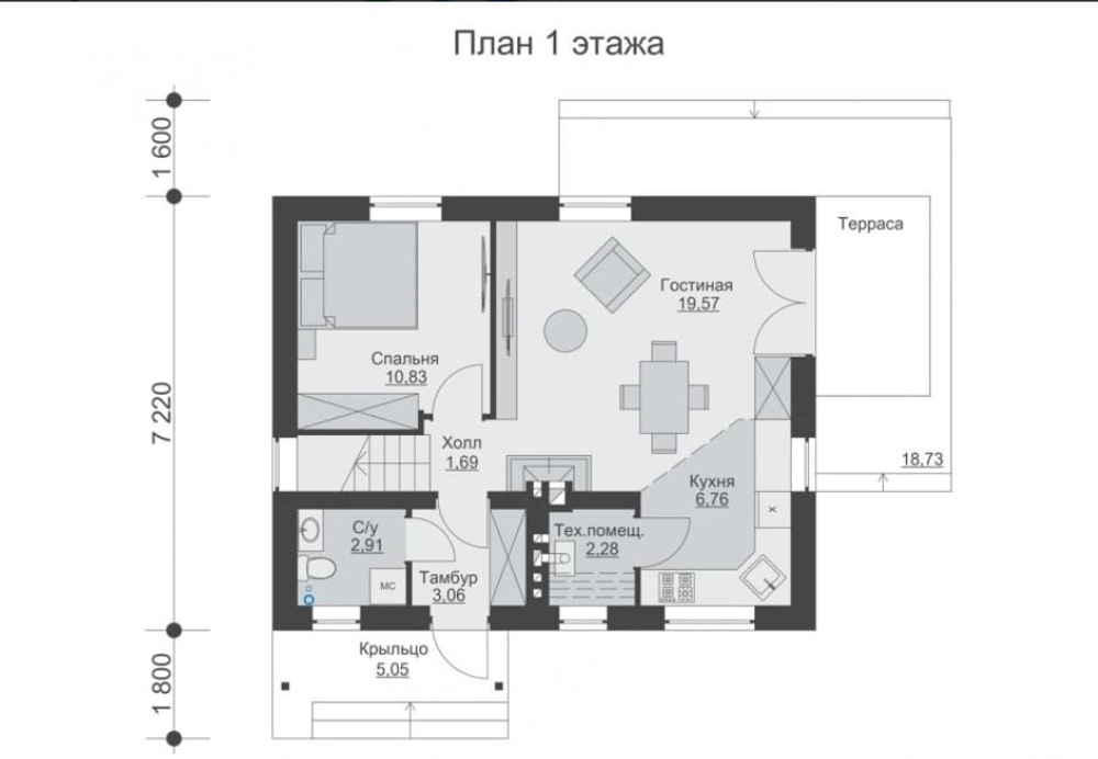 Проект Дома 76,5 кв. м К-139