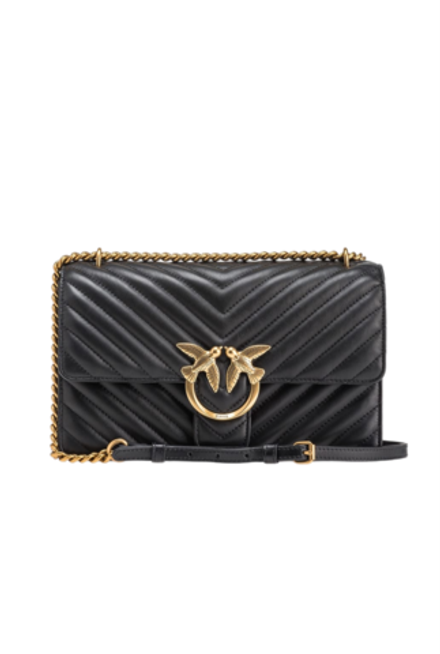 CLASSIC LOVE BAG ONE CHEVRON - black/antique gold