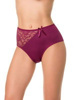 Высокие трусики с кружевной вставкой (Размер: XXL) (Цвет: черный)
