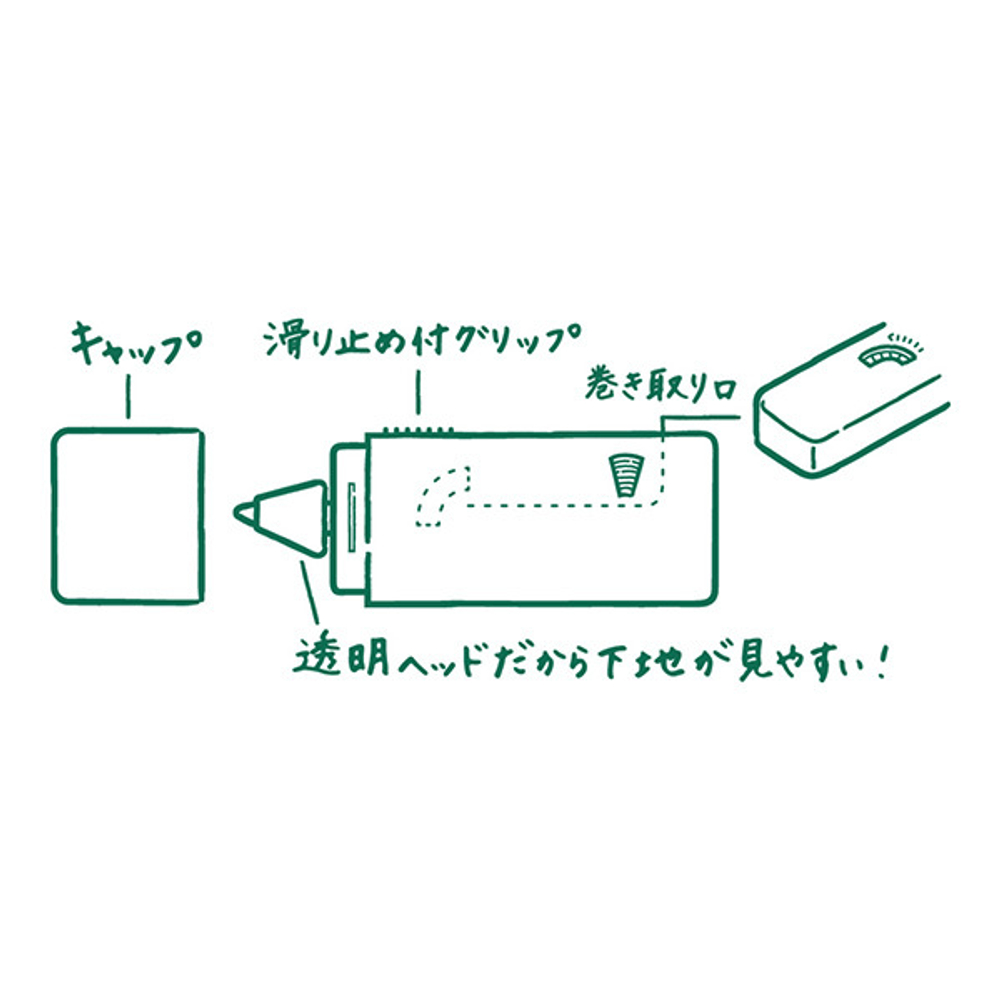 Ленточный штрих-корректор Midori XS Correction Tape (белый)