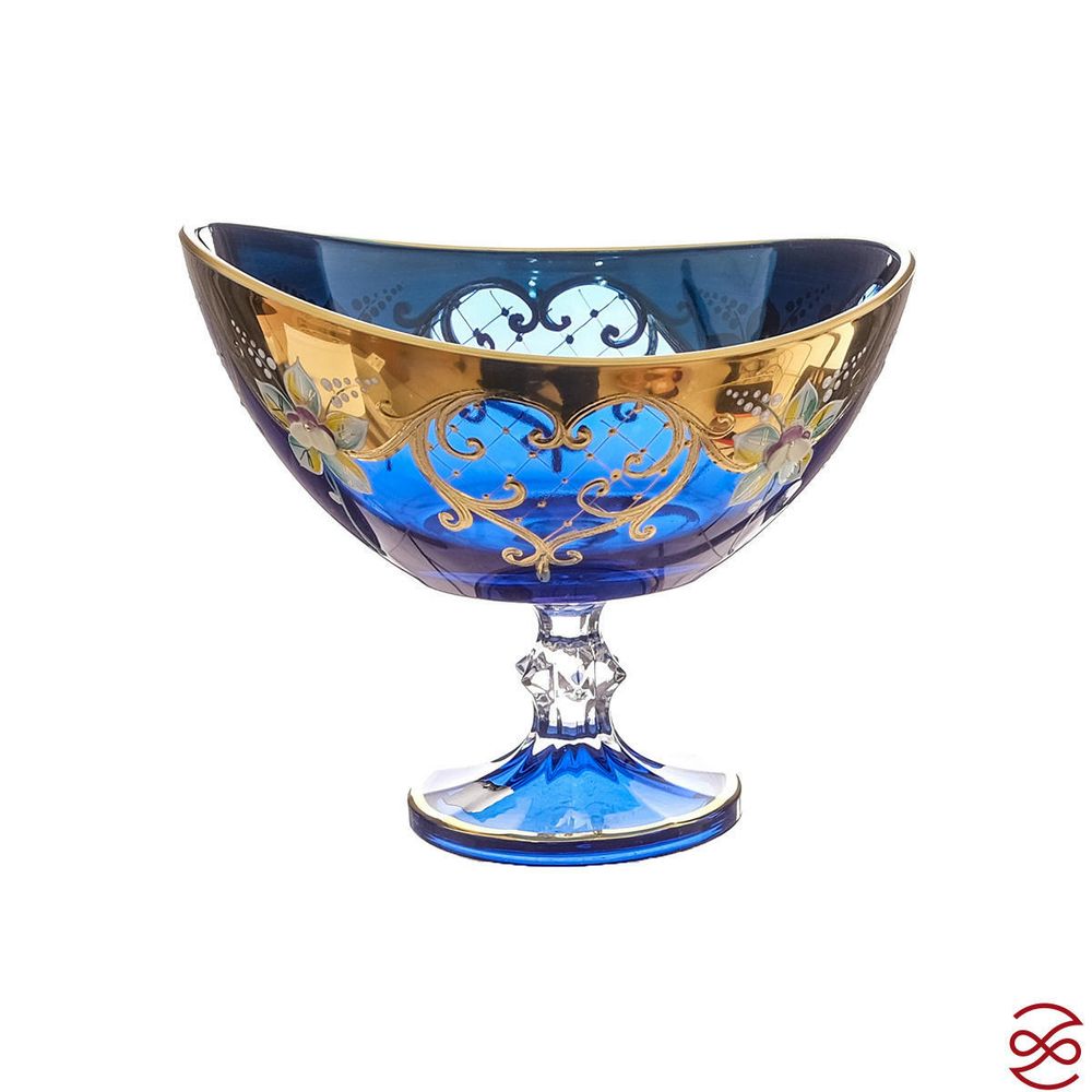 Конфетница на ножке голубая AS Crystal 21 см (1шт)