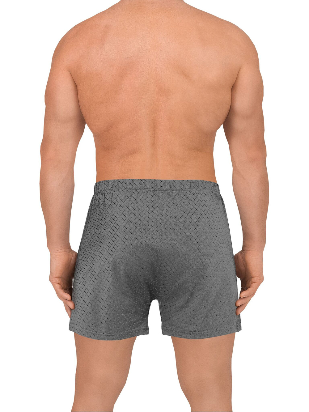 Мужские семейные трусы из хлопкового полотна (Размер: XXXL) (Цвет: серый)