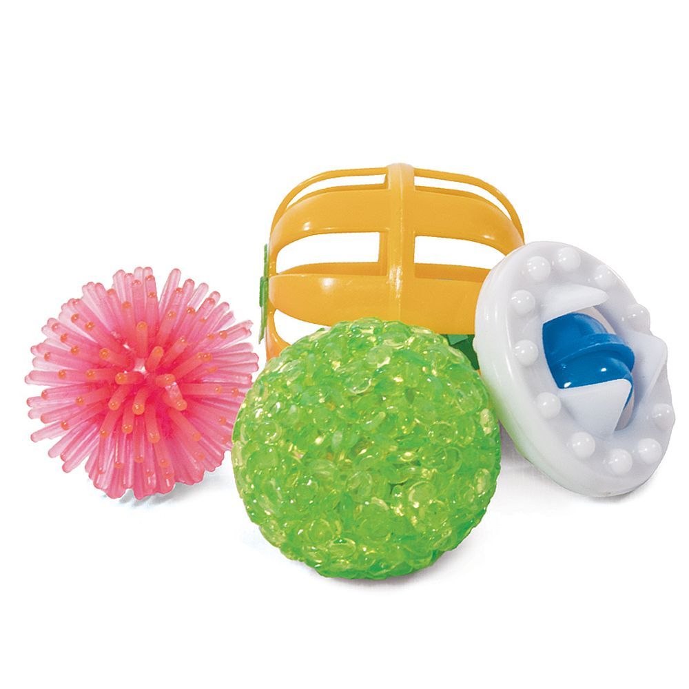 Набор игрушек TRIOL для кошек (3 мяча, погремушка), d40мм; d45мм; d35мм; d40мм XW7017