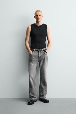 ZARA ДЖИНСЫ FLARE FIT, СЕРЫЙ