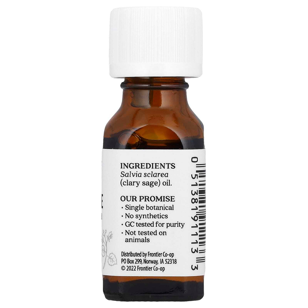 Aura Cacia, 100%-ные эфирные масла, мускатный шалфей, регулирует водно-солевой баланс, 0,5 жидких унций (15 мл)