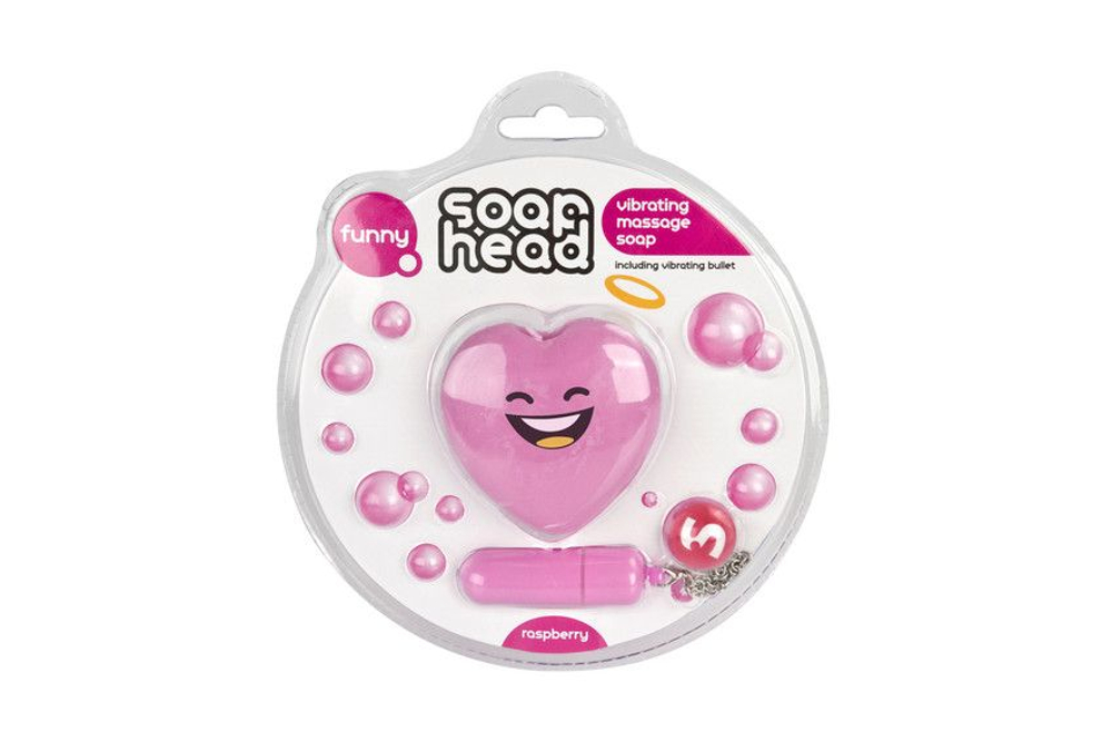 Розовое мыло с ароматом малины и вибропулькой (Цвет: розовый)