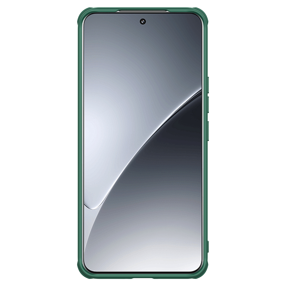 Чехол зеленого цвета (Dark Green) от Nillkin c поддержкой зарядки MagSafe для Xiaomi 15 Pro, серия Super Frosted Shield Pro Magnetic Case