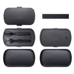 Ланч-бокс с приборами food time, 1 л, черный