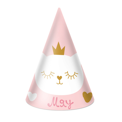 Колпаки праздничные «Котенок принцесса», 6 шт.