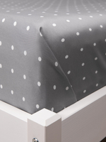 ODA Простыня стандартная, сатин серый в точку