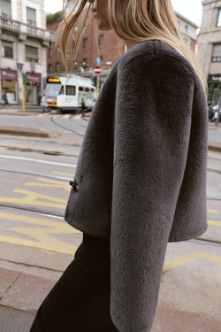 ZARA КУРТКА-ДУБЛЕНКА С НАВЕСНЫМИ ЗАСТЕЖКАМИ, КОРИЧНЕВЫЙ