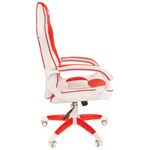 Кресло игровое Helmi HL-S15 "Skyline", экокожа, белая/красная, механизм качания