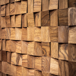 Деревянная мозаика для стен Wood Mosaic Спил Дуб цвет орех