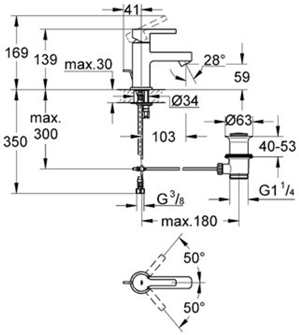 Смеситель для раковины Grohe Lineare 32109 000