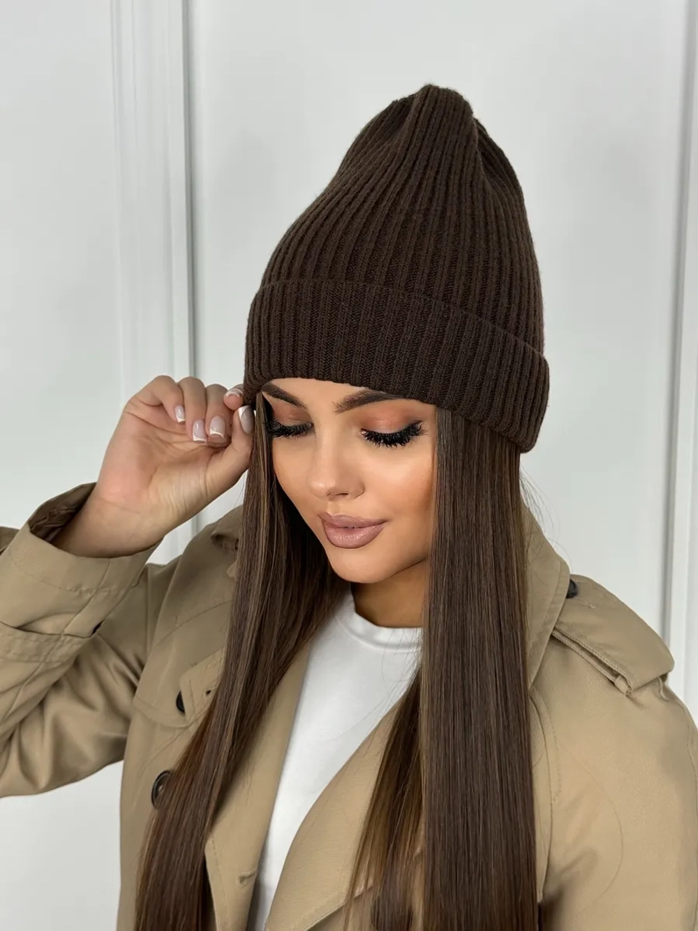 Шапка осенняя бини стильная модная