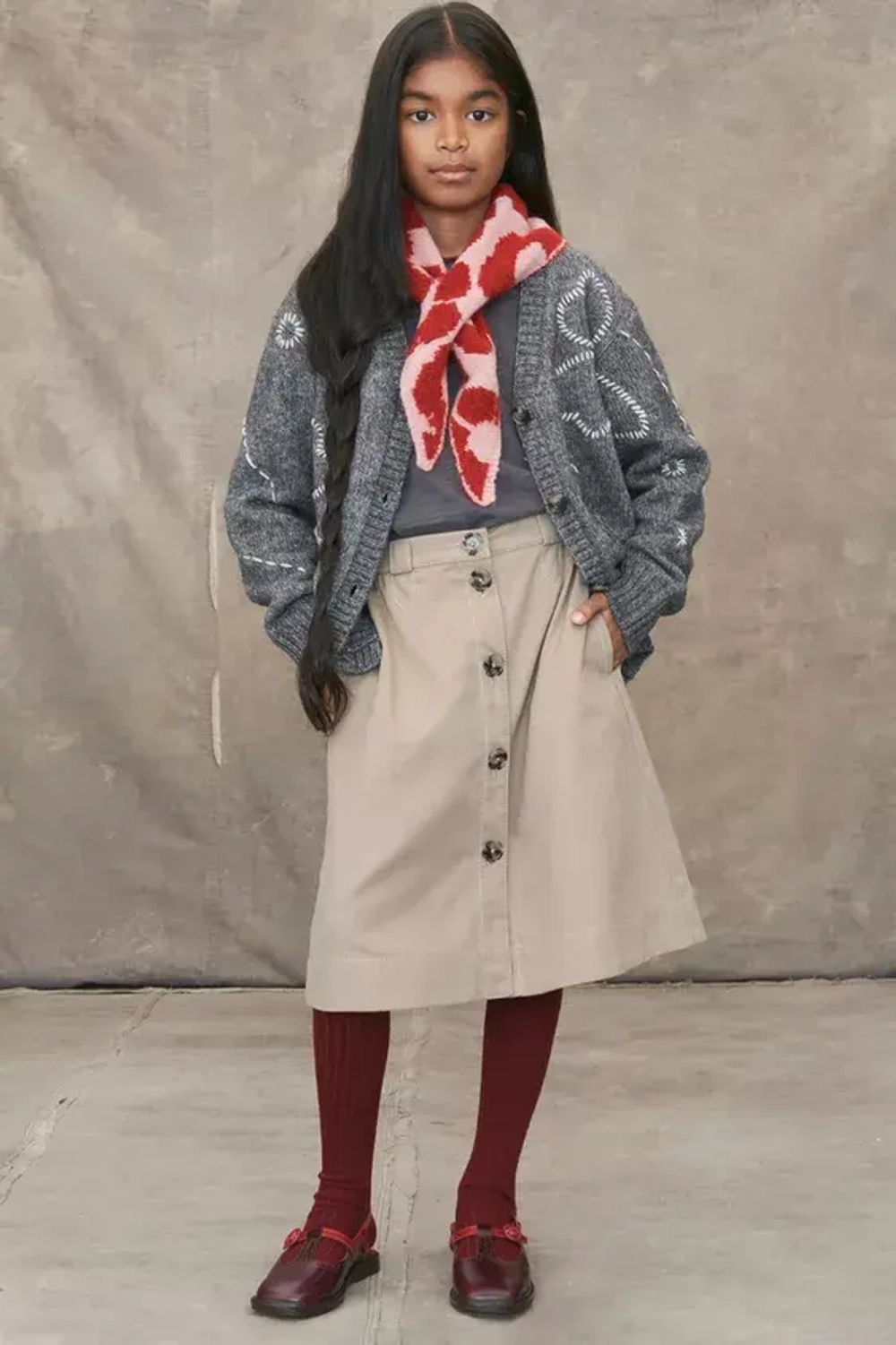 ZARA ШЕРСТЯНОЙ ВЯЗАНЫЙ КАРДИГАН С ЦВЕТОЧНОЙ ВЫШИВКОЙ - LIMITED EDITION, СЕРЫЙ