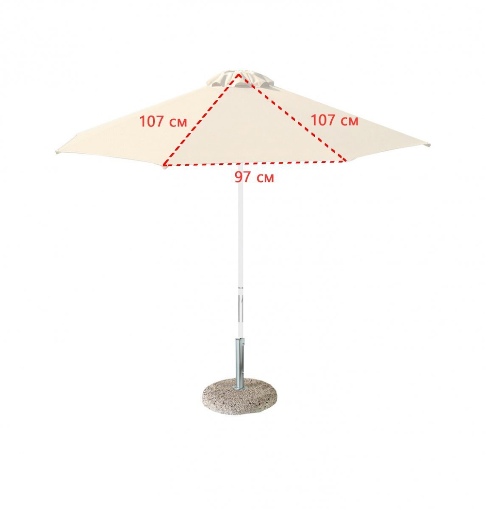 Зонт пляжный профессиональный Ø2.5 м, THEUMBRELA SEMSIYE EVI Kiwi Clips, серебристый, бирюзовый