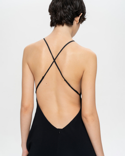 Платье миди из шифона с открытой спиной