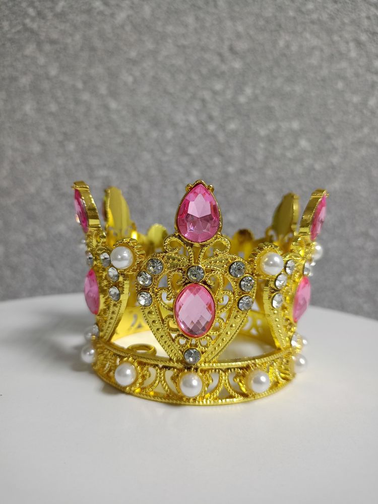Корона с камнями роз Б 7*6см , металл