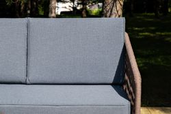 "Канны" лаунж-зона 4-местная из роупа со столиком "Канны" (серый гранит), основание дуб, роуп коричневый