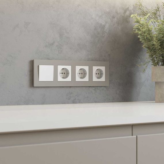 Рамка на 4 поста Werkel Slab дымчатый софт W0042917 a071628