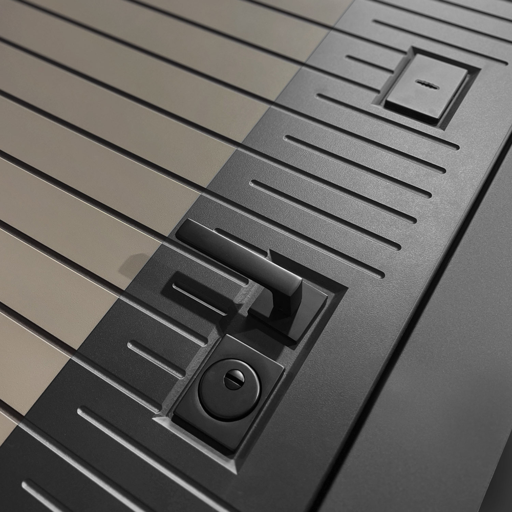 Входная дверь Бункер BN-15 - Зеркало панорама фацет с тонировкой Черный кварц