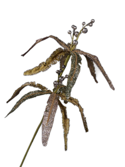 Веточка с цветами папортника 20х64см ChristmasDeLuxe зеленая