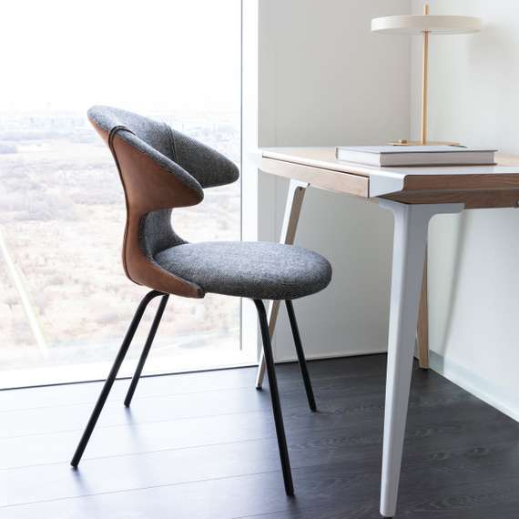 Стул Umage Time Flies, серый твид, экокожа, ножки хром