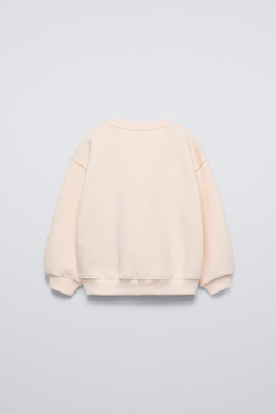 ZARA ТОЛСТОВКА С ДЕТАЛЬЮ «СЕРДЦЕ» ИЗ КРУЖЕВА КРОШЕ, ЭКРЮ