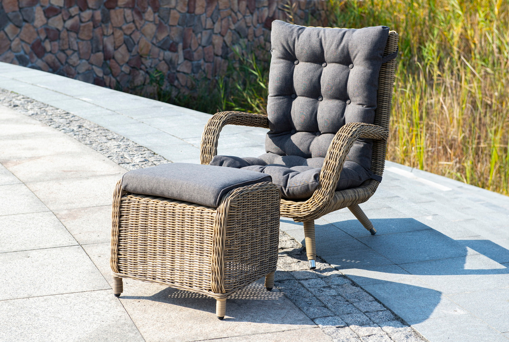 "Толедо" кресло плетеное с подушками, цвет соломенный