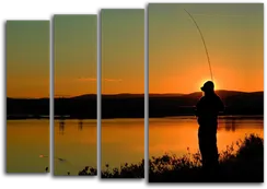 Модульная картина "Вечерняя рыбалка"