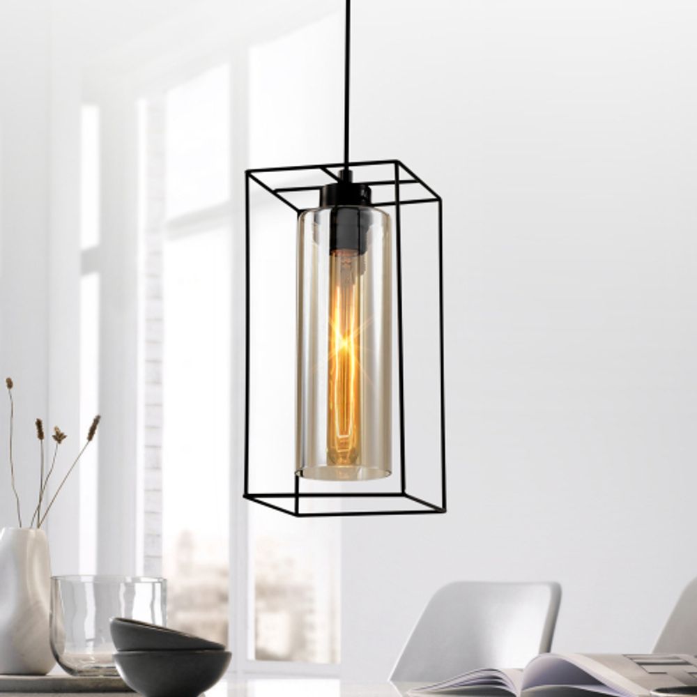 Светильник подвесной (подвес) Rivoli Luna 5148-201 1 х Е27 40 Вт черный лофт - кантри потолочный | Лофт-Кантри