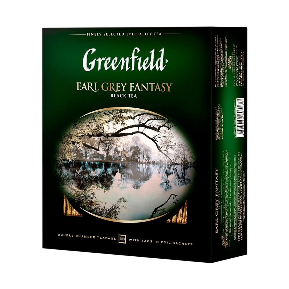 Чай черный с бергамотом в пакетиках Greenfield Earl Grey Fantasy, 100 пак