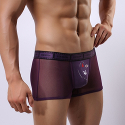 Мужские трусы боксеры  фиолетовые Cockcon Boxer Purple 826