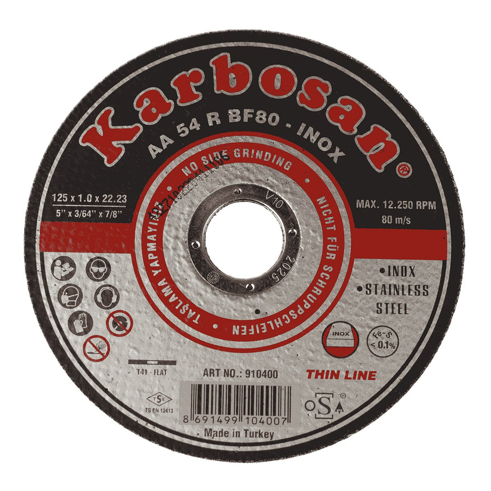 Диск отрезной по нержавеющей стали Karbosan 125х1х22 Inox