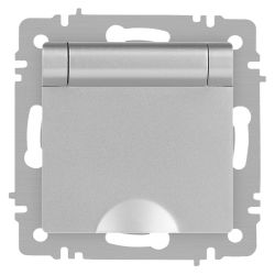 Розетка Intro Accent 6-203-03 2P+E Schuko с крышкой 16А-250В IP20 СУ AL/CU алюминий | Intro