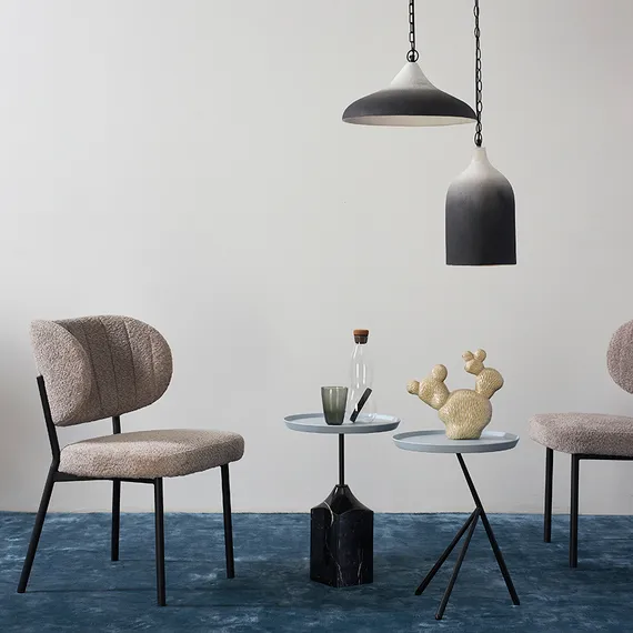 Столик кофейный Sustainable Collection, Ø38х53 см, серый, черный мрамор