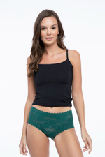 Трусики Bellie с высокой линией талии из кружевной ткани (Размер: S) (Цвет: зеленый)