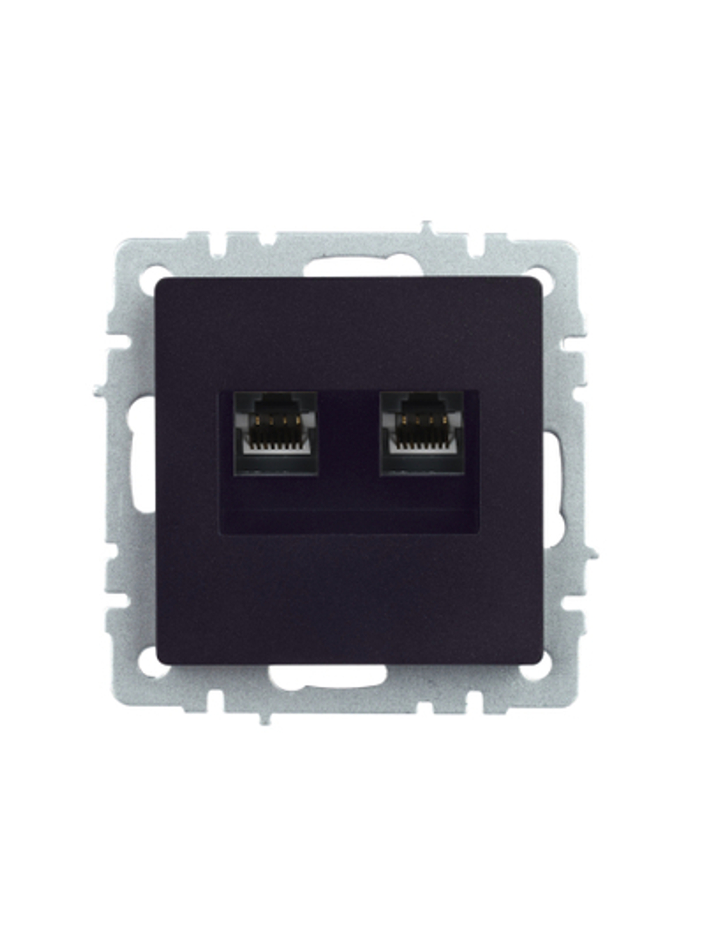 BRITE Розетка двойная RJ11+RJ45 кат.5E РК/Т12-БрЧ черный IEK