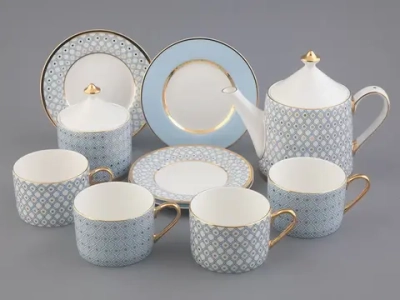 Сервиз чайный форма Идиллия рисунок Азур, 4 персоны 10 предметов, арт. 81.27757.00.1