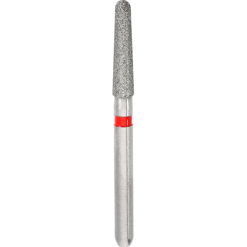 8856.314.018 Бор алмазный конусный, желобообразный уступ, со скругленным кончиком, финишный (красный), хвостовик турбинный (FG), диаметр 1,8 мм, Komet, Германия