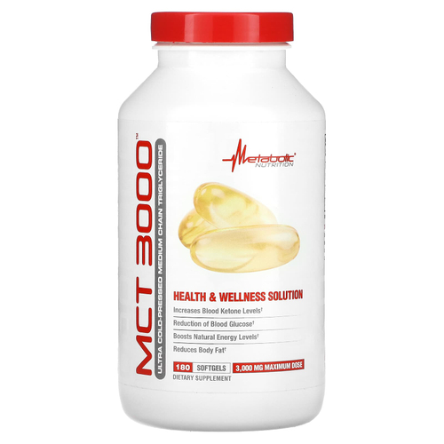 Metabolic Nutrition, MCT 3000, 180 капсул (1000 мг в 1 капсуле)