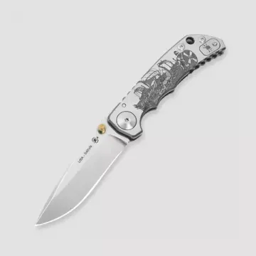 Нож Spartan Blades Harsey Long Boad, сталь S45VN, рукоять - титан, синяя гравировка