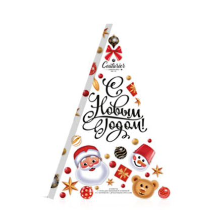 Набор конфет "НОВОГОДНЯЯ КОМПАНИЯ" с помадно-вишневой начинкой/дробленными орехами (БЕЛАЯ) 125г