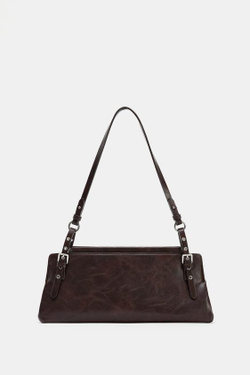 ZARA СУМКА С ЗАКЛЕПКАМИ, БОРДОВО-КРАСНЫЙ