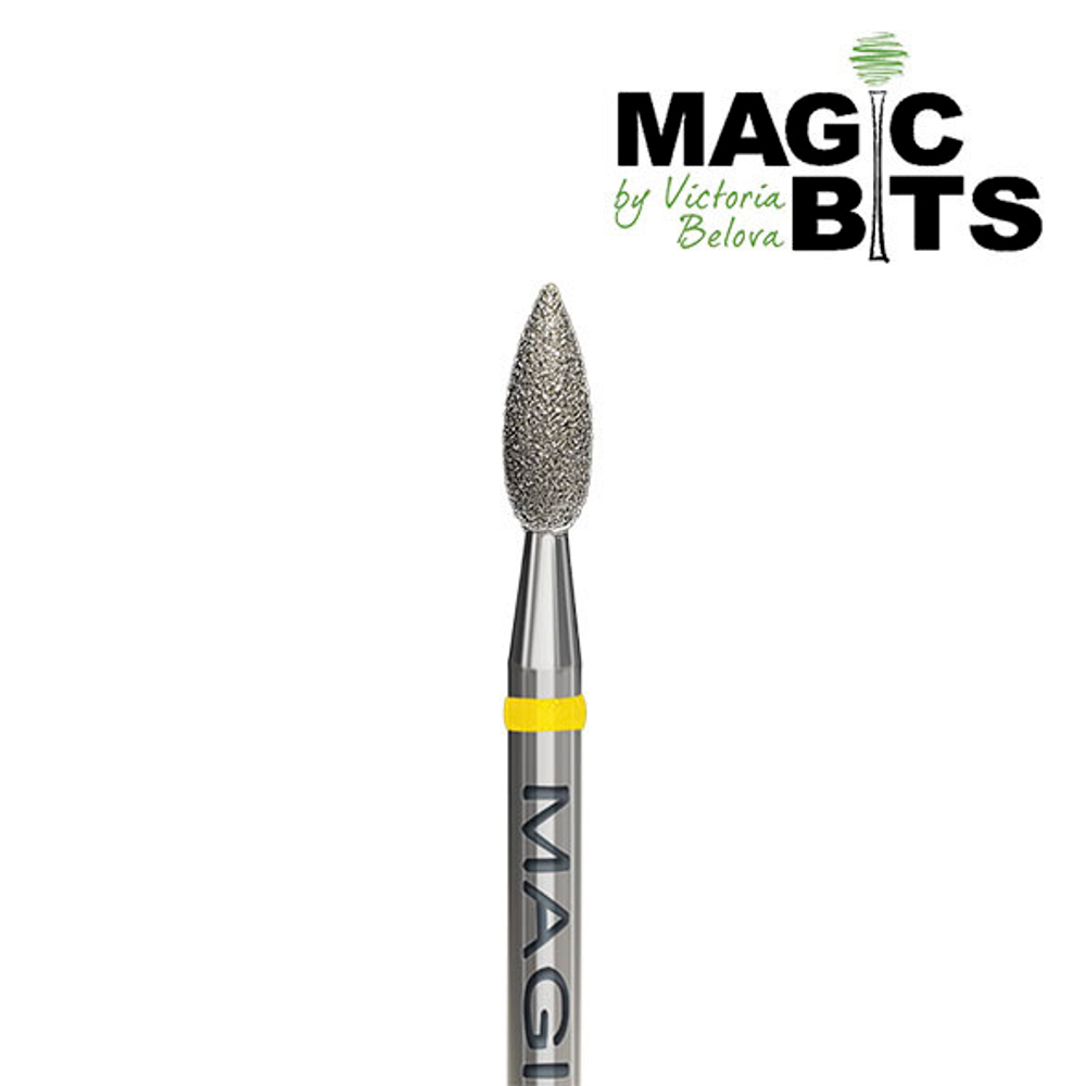 Magic bits алмазное пламя 2.1 мм острый кончик (натуральный алмаз) экстра мягкий