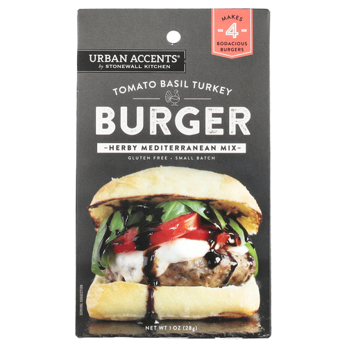 Urban Accents, Бургер с томатами и базиликом, средиземноморская смесь трав, 28 г (1 унция)